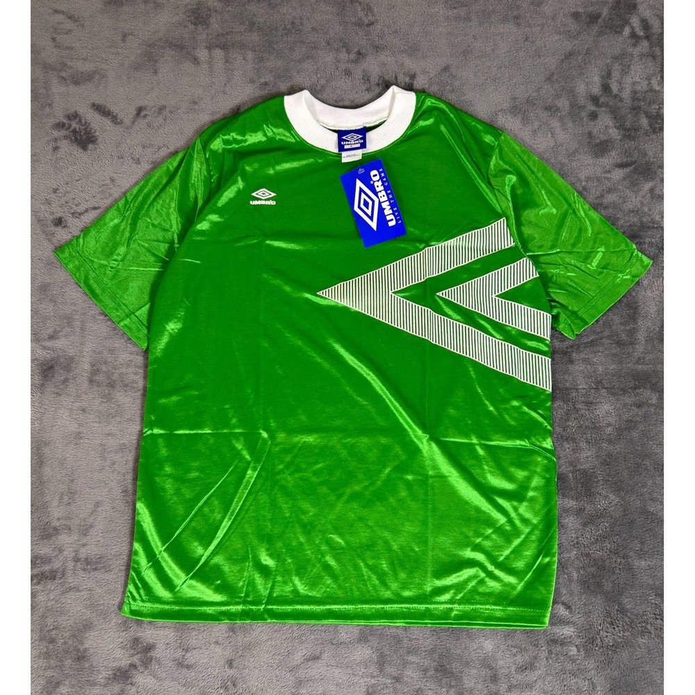 Vintage Umbro Aztec Soccer Jersey‎ L Deadstock Green White NWT Blank